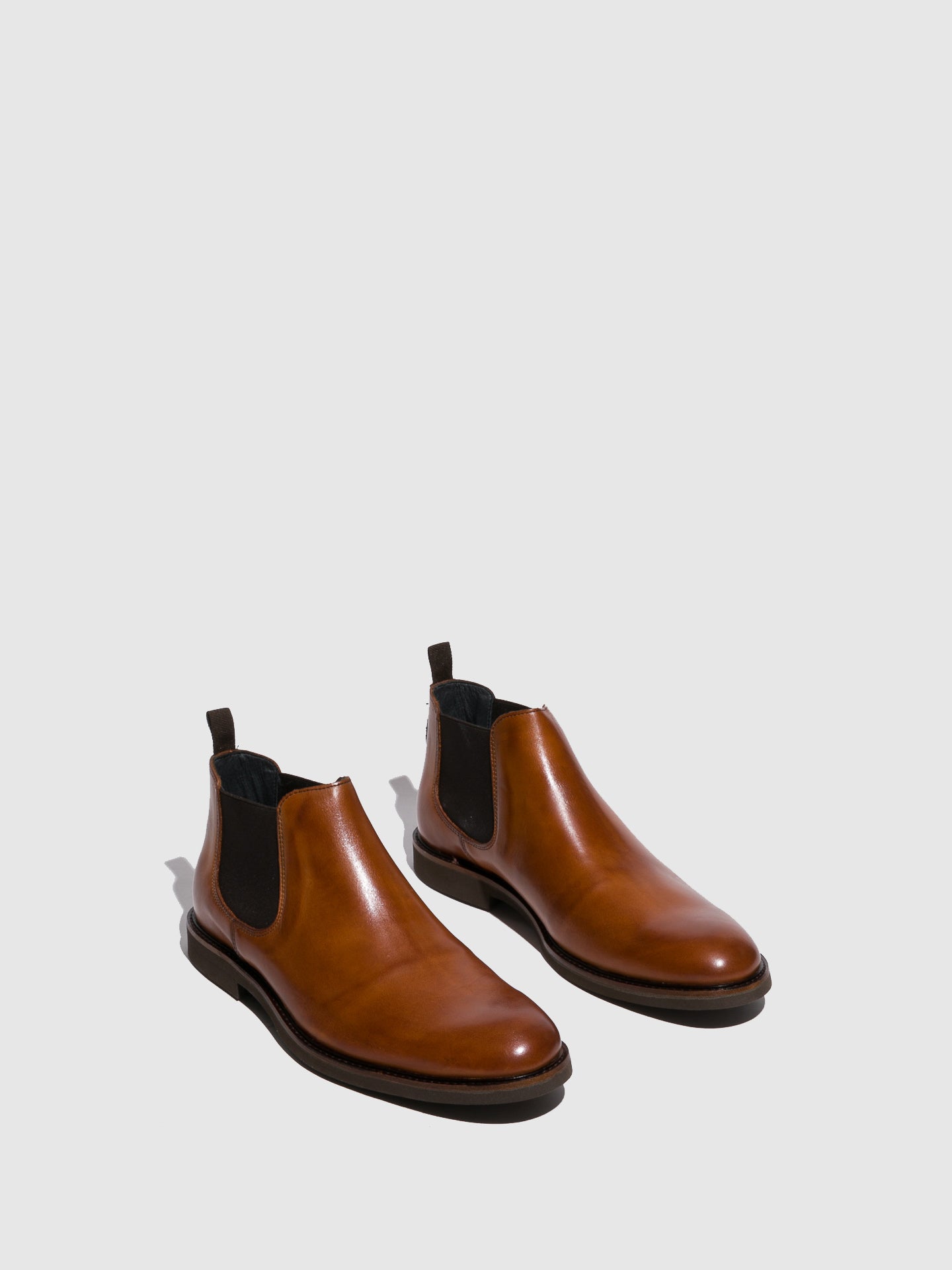 Foreva Botins com Elástico em Pele Castanha